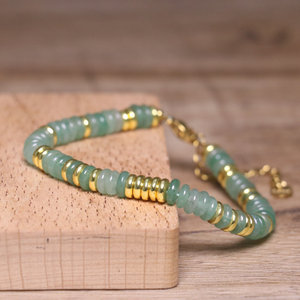 Pulsera de Piedras Preciosas Naturales de 2*6mm para Mujer, Pulsera de Cristal Curativo con Cadena de Acero Inoxidable, Joyería Boho Apilable, Regalo - Product Image 6