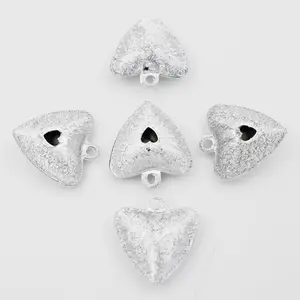 Wholesale silver Metal heart Bell fashion jewelry pendants charms Christmas Tree decoration Pendant frosted bell