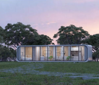 Casa Contenedor Plegable y Expandible de Acero Prefabricado, Completamente Amueblada, de 2 Dormitorios y 1 Baño