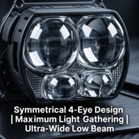 Projecteur LED laser 3,0 pouces à 4 lentilles, lentille de projecteur quad-core bi-LED, phare de raccordement bi-LED à faisceau haut et bas, vente en gros