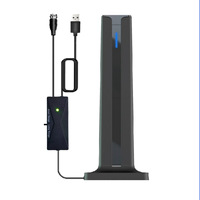 Indoor 4K digitale televisieantenne Lange afstand signaalontvangst 120 mijl Hoge versterking 25dbi VHF 174-230MHz/UHF Zwart F-male