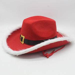 Kerstmis Western Cowboyhoed voor volwassenen, feest, cosplay, kostuum, feestdagen, Kerstman, optreden, hoed op maat, vilt cowboyhoed - Product Image 5