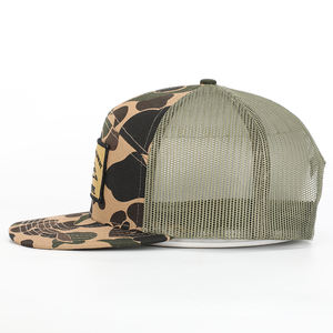 الجملة OEM مخصص عالية الجودة 7 لوحة القطن حك شارة مطرّزة شعار شبكة Snapback كامو قبعة سائق الشاحنة قبعة - Product Image 3