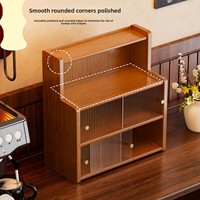 Organisateur de rangement de bureau en bambou moderne, sur pied, durable, à 4 niveaux, anti-poussière, non pliable, pour articles divers de salon, avec porte-gobelets