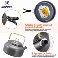 Ensemble de trois casseroles pour le camping, ustensiles de cuisine d'extérieur, support de guidon lumineux, ustensiles de camping, outil de camping