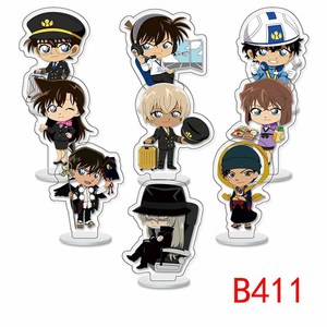6CM 9 unids/set accesorios artesanías de plástico <span class=keywords><strong>Detective</strong></span> <span class=keywords><strong>Conan</strong></span> Kudou Shinichi Mouri Ran figura acrílico Anime soporte placa - Product Image 5