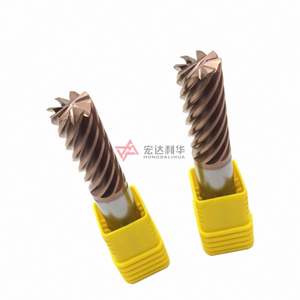 Fresas de extremo plano de carburo sólido HRC 40 con recubrimiento de NaNo TiAICrN, 4 filos, helicoidales 45 grados para acero al carbono y acero aleado - Product Image 3
