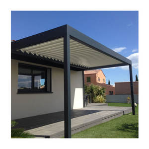 Pergola Bioclimatique Motorisée 4x8 10x12 Foshan avec Toit à Lames, Écran d'Intimité et Capteur de Pluie - Product Image 4