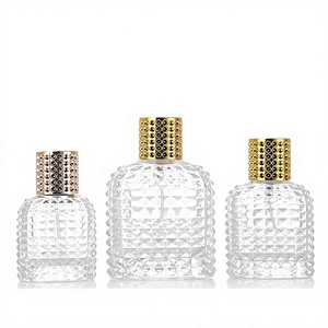 Flacons de parfum en verre de luxe personnalisés de 30 ml, 50 ml, 100 ml, avec bouchon à vis et pompe à baïonnette en diamant pour sérum de soin de la peau - Product Image 1