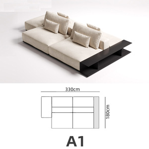 Ensemble de canapés sectionnels italiens minimalistes grand format, double face, combinaison libre, modules <span class=keywords><strong>en</strong></span> tissu dos à dos, inspiré du tofu, pour salon 1 - Product Image 6