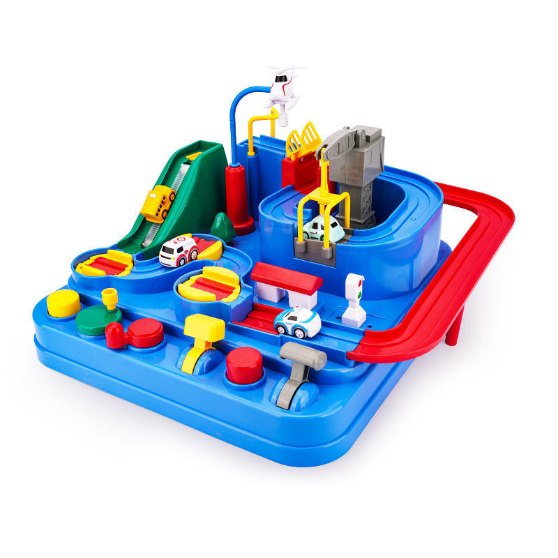 Kidsren's Small Train Track Parking Lot Sliding Puzzle Toy Car