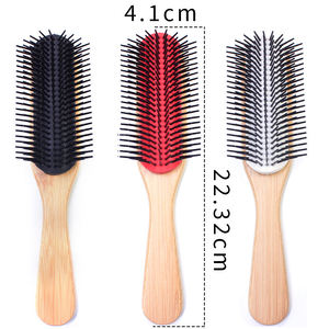 Peigne de massage du cuir chevelu à marque privée, peigne de coiffure pour salon, <span class=keywords><strong>brosse</strong></span> <span class=keywords><strong>Denman</strong></span> en bois à 9 rangées, peigne à neuf rangées - Product Image 5