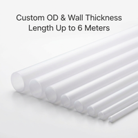Tube diffuseur rond en polycarbonate de haute qualité pour PC, couvercle de lumière LED, tube en plastique blanc laiteux givré, personnalisable