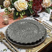 Assiettes de chargeur de 13 pouces pour salle à manger élégante Assiette de chargeur de couleur or pour les fêtes de mariage Assiette de chargeur pour hôtels et banquets