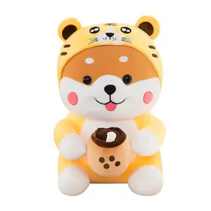 yanxiannv wholesale custom cute stuffed animal plush toy dog panda tiger Rabbit shaped dog pillow snuggle puppy