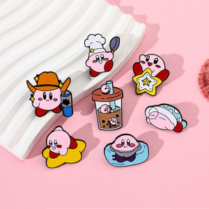 Pin Personalizado de <span class=keywords><strong>Kirby</strong></span> con Diseño de Taza de Té con Leche, Pin de Esmalte de Dibujos Animados, Pin Creativo de Aleación de Metal para Decorar Mochilas Escolares - Product Image 1