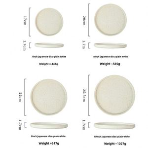 Japanese Style 7/8/9/10inch White Glazed Porcelain <b>Ceramic</b> Dinnerware <b>Plates</b> Flat <b>Plate</b> Dinner <b>Plates</b> for Hotel Restaurant - Product Image 2