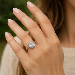 Bague de fiançailles en or 14 carats avec pierre de moissanite originale de 2,50 carats, taille coussin de 7,80 mm, certifiée IGI, pour mariage et fêtes - Product Image 5