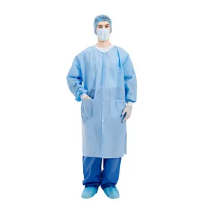 doctor lab coats Polypropylene Nonwoven With Kimono Style disposable lab coat laboratory coat