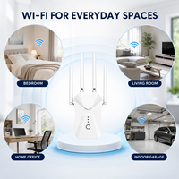 Répéteur WiFi sans fil 1200 Mbps, amplificateur de portée double bande 802.11ac avec port LAN WPS pour la maison et le bureau