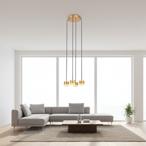 Lámpara Colgante Moderna de Alabastro Natural con 4 Luces LED, Estilo Nórdico, para Sala de Estar o Comedor - Product Image 4