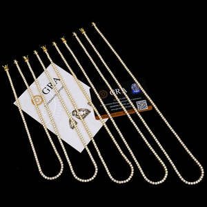 Xingyue - Joyería Fina al por Mayor, Cadena de Collar de Tenis con Diamantes de Moissanita VVS de 3 mm, Chapada en Oro sobre Plata 925, para Hombre - Product Image 1