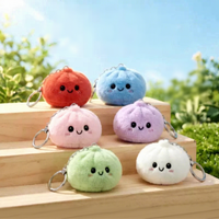 Soododo 2026 Porte-clés et breloque de sac anti-stress en peluche Baozi, doux, mignon et moelleux