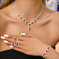 Élégant bleu zingué cuivre griffe chaîne collier de mariée boucles d'oreilles ensemble à la mode en gros femmes cadeau de mariage