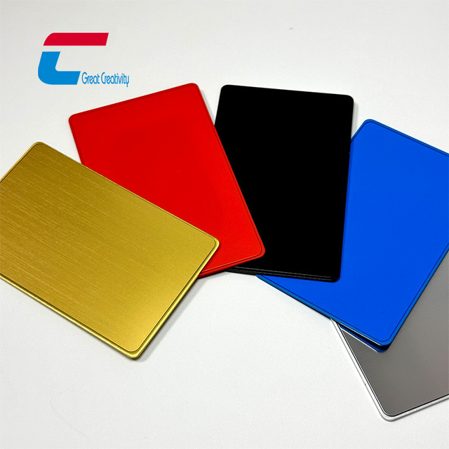 Custom Color Stainless Steel Engraved Blank NFC Metal Business Card With Chamfers