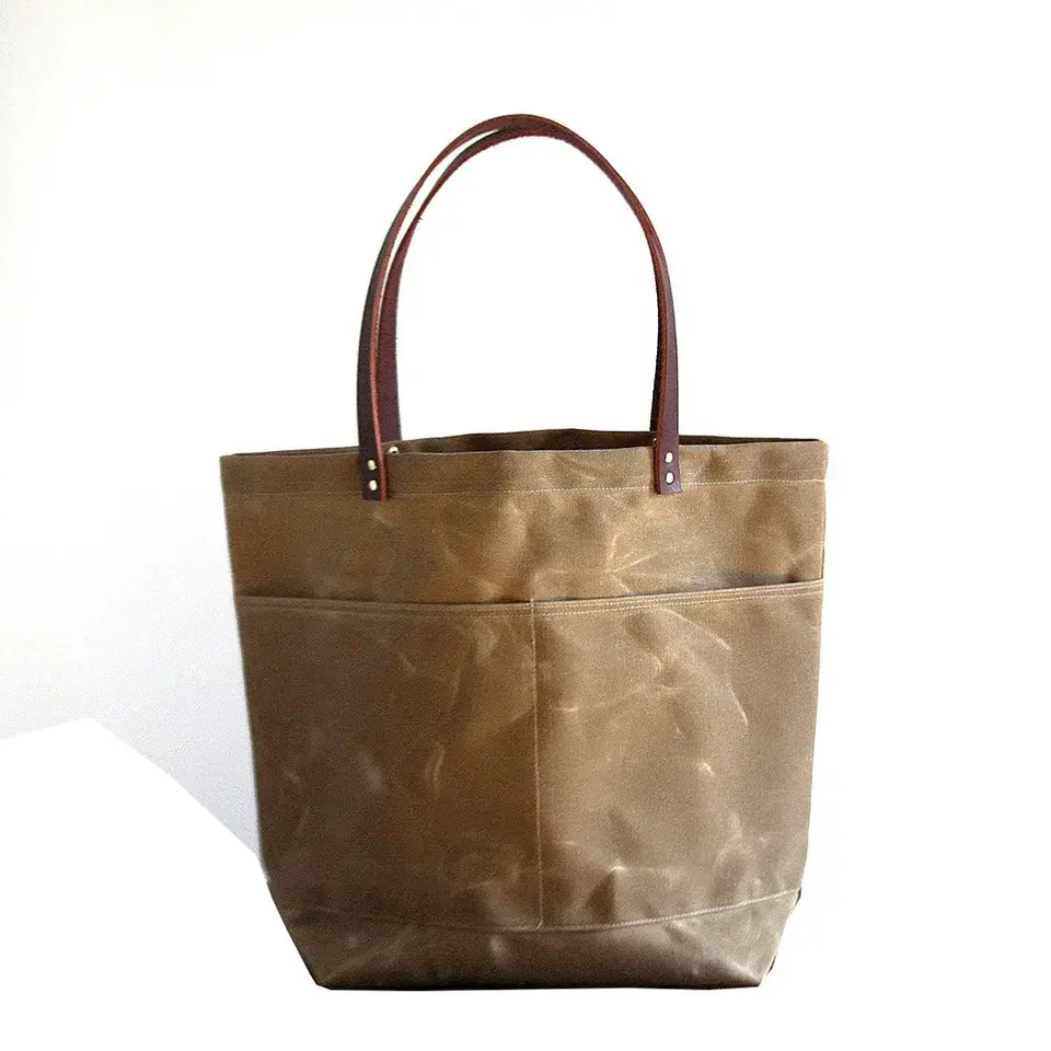 Hot Popular USA Large Waxed Canvas Tote Bag