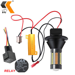 Ampoules LED bicolores 1156 BA15S/BAU15S P21W PY21W T20 7440, feux de direction, 66SMD blanc ambre/bleu glacé, sans erreur Canbus DRL - Product Image 5