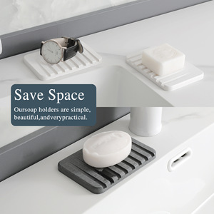 Jabonera de <span class=keywords><strong>ducha</strong></span> de baño de diatomita de lujo Jabonera de almacenamiento con drenaje Oem - Product Image 3