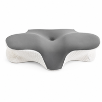 Oreiller ergonomique en mousse à mémoire de forme Butterfly Contour pour le soutien cervical, avec housse douce en peluche à pois