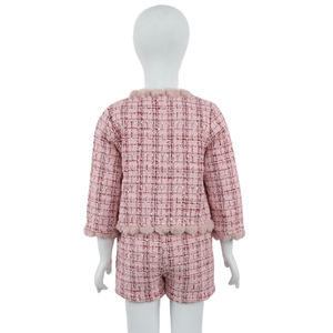 Vêtements de mode pour enfants de créateur, manteau, <span class=keywords><strong>jupe</strong></span> courte, ensemble deux pièces, tailleur <span class=keywords><strong>jupe</strong></span> en tweed pour filles - Product Image 2