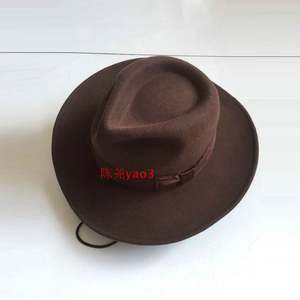 Sombrero Fedora de lana marrón para hombre, alta calidad, moda informal, ala ancha, transpirable para las cuatro estaciones, ANLUXFIER H637 - Product Image 3