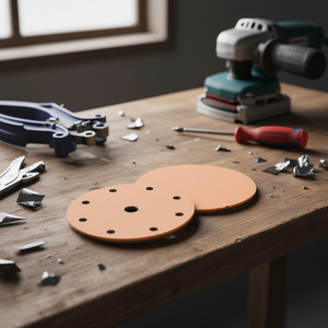 Disque de ponçage Velcro Ttake, grain 600, 6+1 trous, abrasif en corindon pour le polissage du bois et du métal - Product Image 3