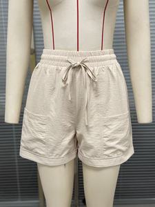 Pantalones Cortos Deportivos de Hombre, Primavera-Verano 2026, Nuevo Estilo, Color Sólido, Bolsillo con Cordón, Cintura Elástica, Holgados, Casuales, de Poliéster, Transpirables - Product Image 6