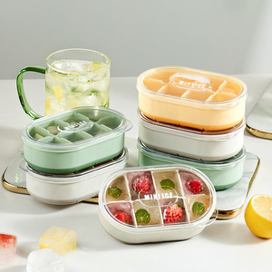 MINEICE Ice <b>Cube</b> Mold 8-11 Compartments Rectangle With Lid Food Storage Tray - Product Image 1