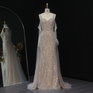 Jancember LSZ634 Elegante Abito da Sera Stile Dubai, Sirena con Scollatura a Cuore e Guanti - Product Image 6