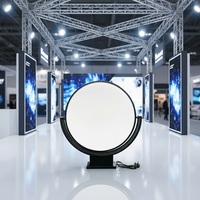 360 °   Boîte à lumière LED circulaire rotative personnalisée en acrylique pour publicité, signalétique extérieure, boîte à lumière LED extérieure