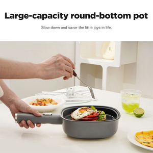 Dreepor Personal Electric Skillet 600W Rapid Heating Nonstick Surface Tempered Glass Lid Electric <strong>Frying</strong> <strong>Pan</strong> - Product Image 3