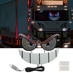 Truck Evil Eye Car <b>Sticker</b> LED Decal Red Eyebrows Blue Eyes Adhesive Trunk Tailgate Ambient Light - Product Image 2
