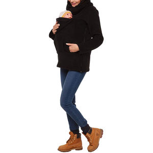 Ropa personalizada para embarazadas, sudadera a la moda, venta al por mayor de ropa de invierno para bebés, <span class=keywords><strong>abrigo</strong></span> canguro de maternidad, chaqueta polar para mamá - Product Image 3