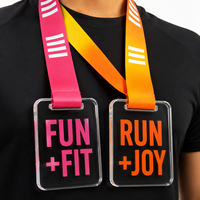 Médaille en acrylique personnalisée, impression UV couleur, récompense sportive scolaire |   Trophée de basketball, de football et de natation, faible MOQ, OEM