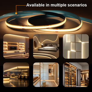 Tira de LED COB, 480 LED/M, 3000K, 4500K, 6500K, Monocromática, 12V, 24V, 8mm, Cortable, Flexible, Luz Uniforme, para <span class=keywords><strong>Escaleras</strong></span> - Product Image 6