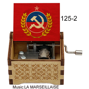 LA Marseillaise กล่องดนตรีมือหมุนทำจากไม้, กล่องดนตรีประจำชาติของฝรั่งเศสของที่ระลึกพิเศษสำหรับเพื่อนวันเกิดของขวัญคริสต์มาส - Product Image 3