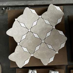 Mosaïque de marbre 10 mm pour murs et sols, motifs floraux multicolores, décoration pour hôtels et villas, projets de décoration - Product Image 6