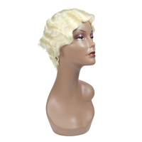 Perruque de cheveux brésiliens faisant la machine courte pour la perruque bouclée coupe Pixie en dentelle marron foncé pour les femmes noires