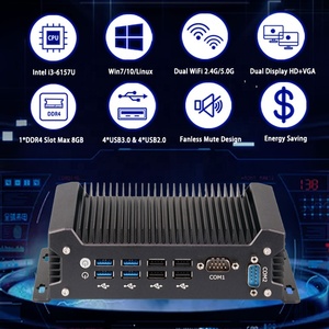 Barato PC Mini Ordenador Nano Intel Core I3 6157U 6th Gen 2 Dual Lan Ethernet <span class=keywords><strong>8</strong></span> USB Ubuntu Win 10 Mini PC Industrial sin ventilador - Product Image 2