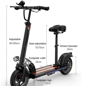 Ultima moda bicicletta a motore elettrico per adulti 2 ruote moto elettrica della bicicletta Fold Up In Piedi Scooter elettrico 48V/10A